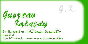 gusztav kalazdy business card